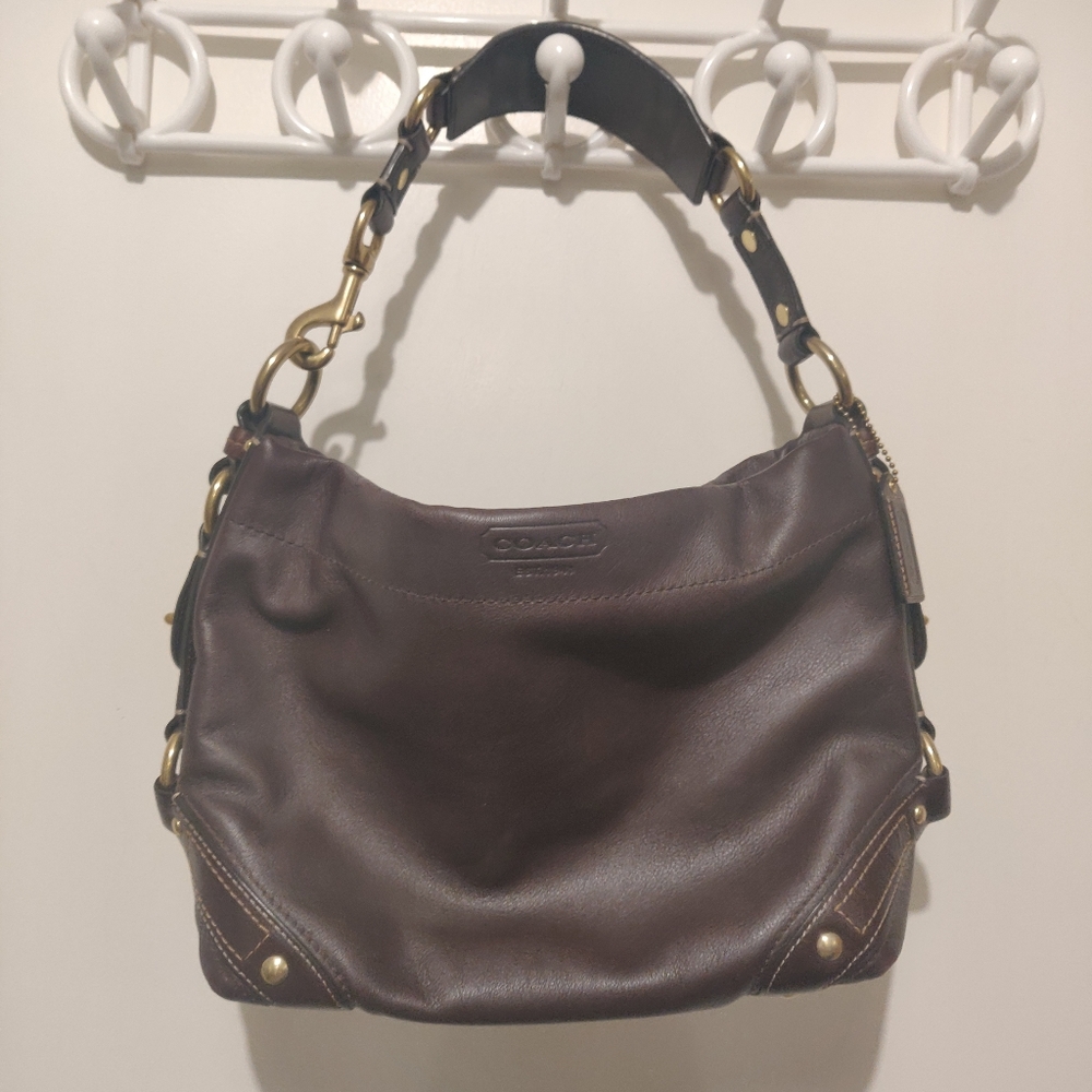 EUC Coach Carly brown leather hobo shoulder bag